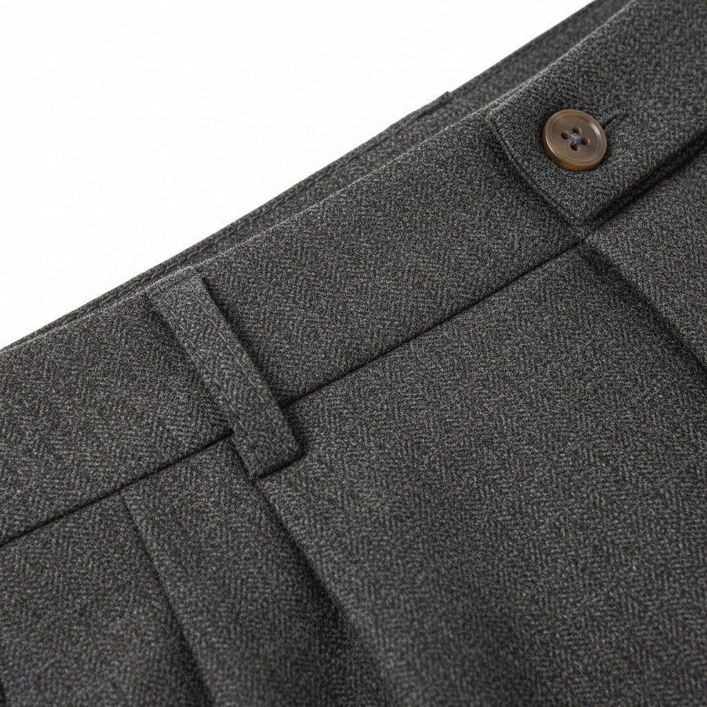 Men's Pleated Suit Trousers – Wool Blend Tapered Leg