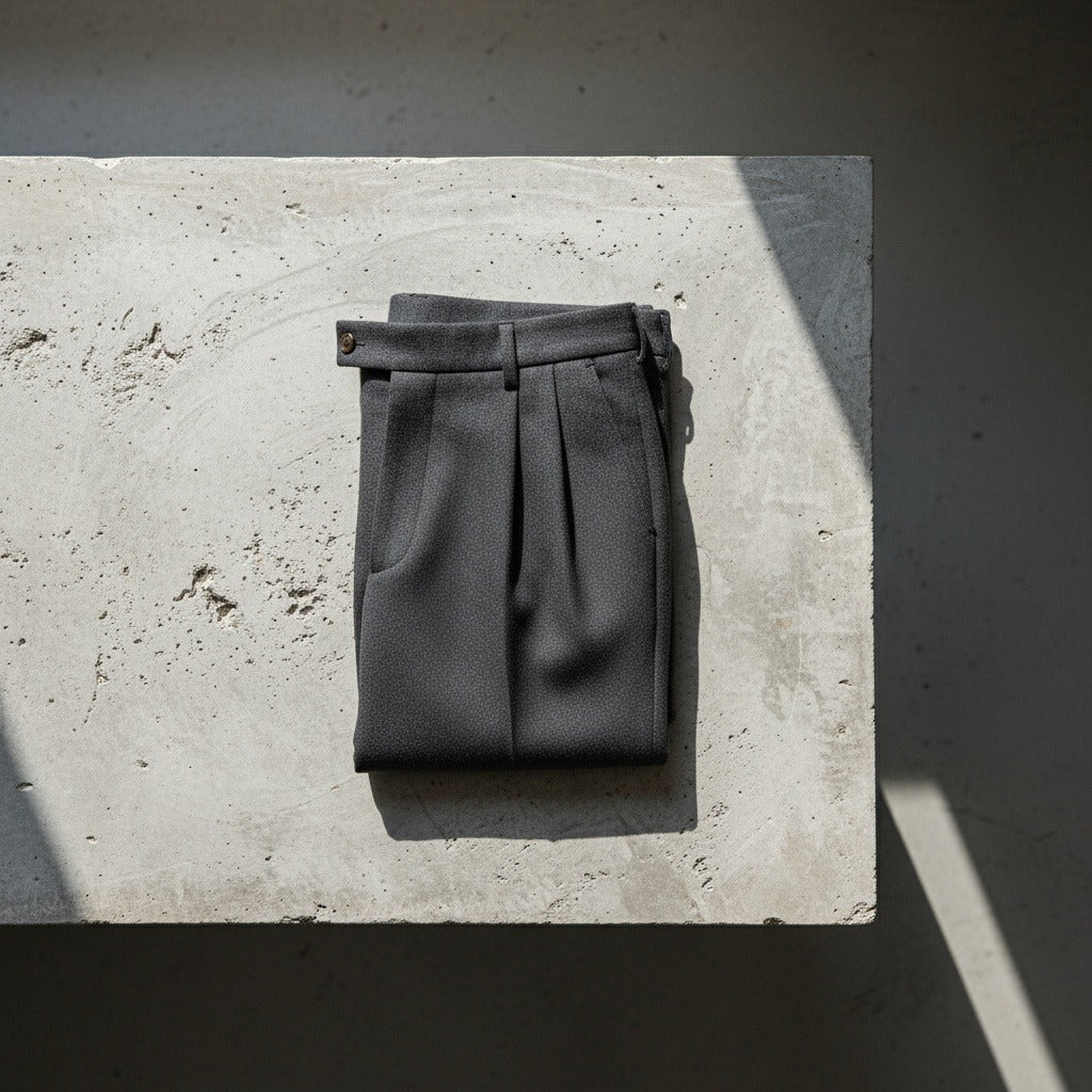 Men's Pleated Suit Trousers – Wool Blend Tapered Leg