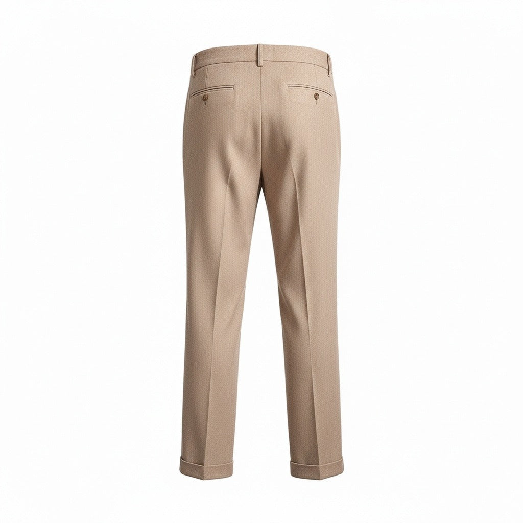 Men's Pleated Suit Trousers – Wool Blend Tapered Leg