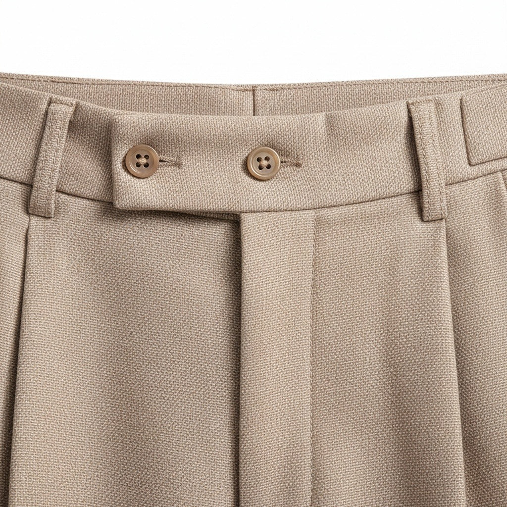 Men's Pleated Suit Trousers – Wool Blend Tapered Leg