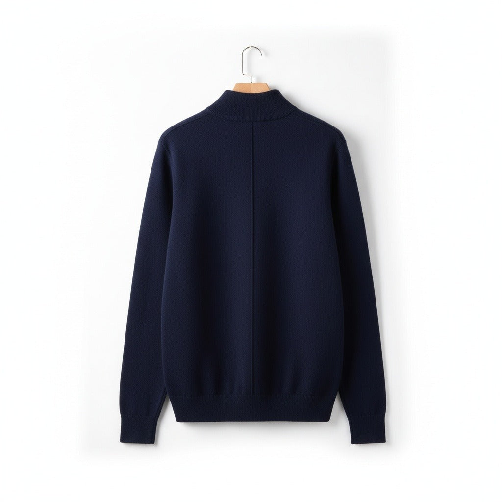 Men's Quarter Zip Jumper – Merino Blend Funnel Neck Sweater