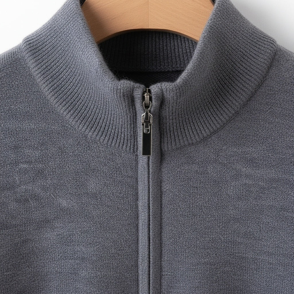 Men's Quarter Zip Jumper – Merino Blend Funnel Neck Sweater