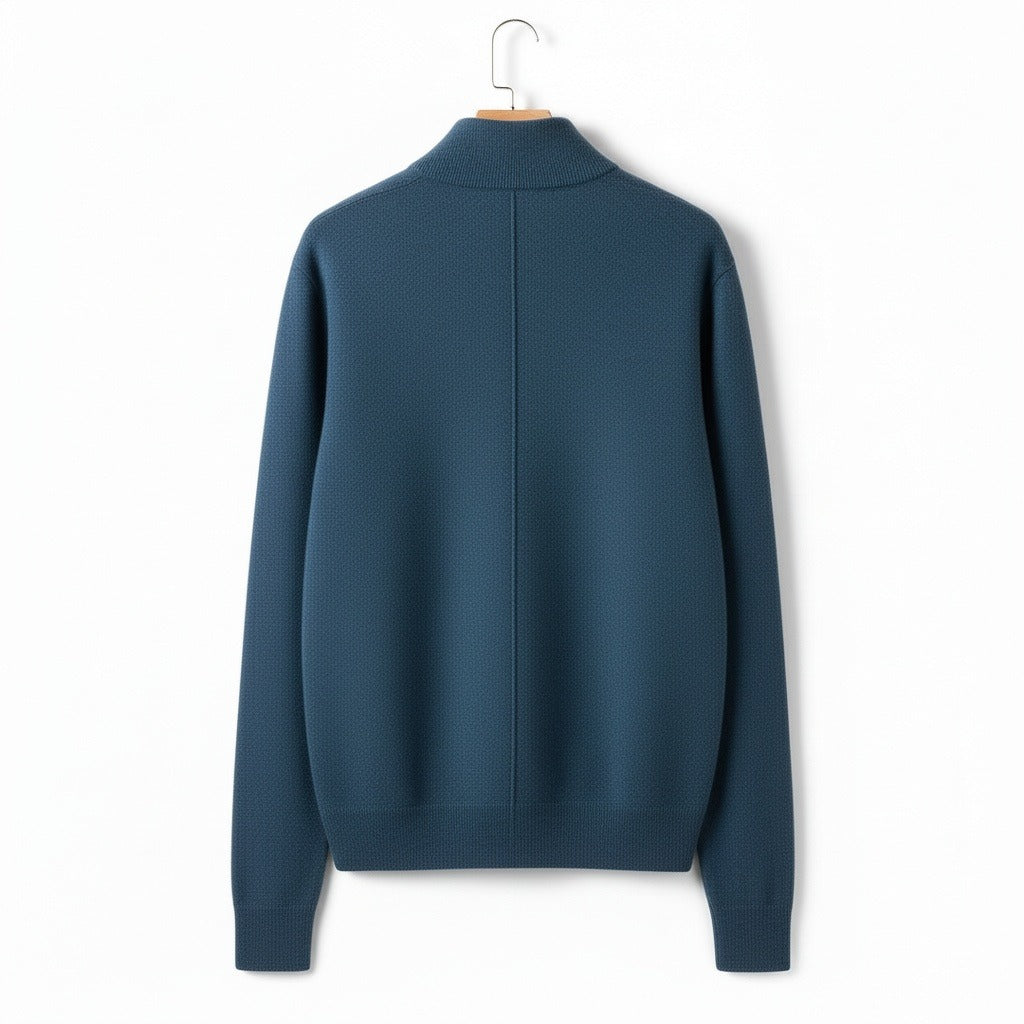 Men's Quarter Zip Jumper – Merino Blend Funnel Neck Sweater