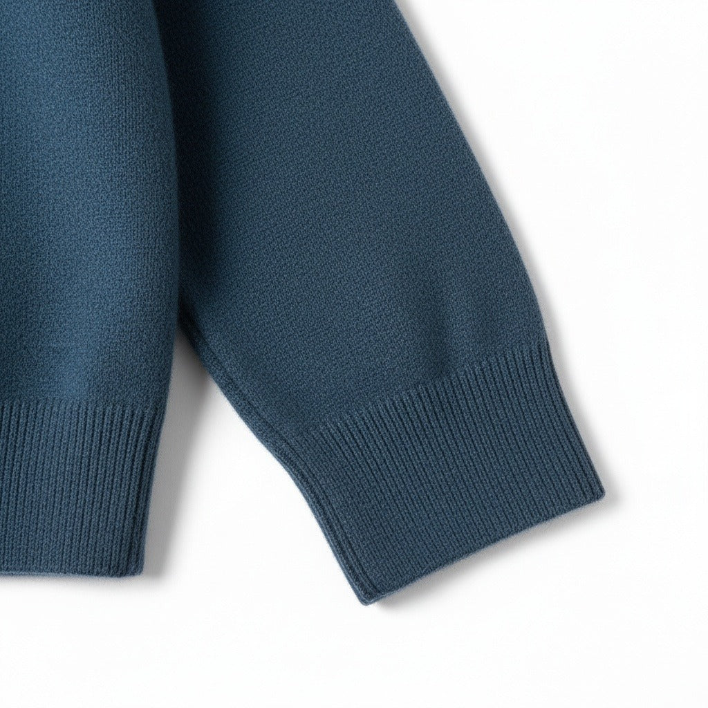 Men's Quarter Zip Jumper – Merino Blend Funnel Neck Sweater