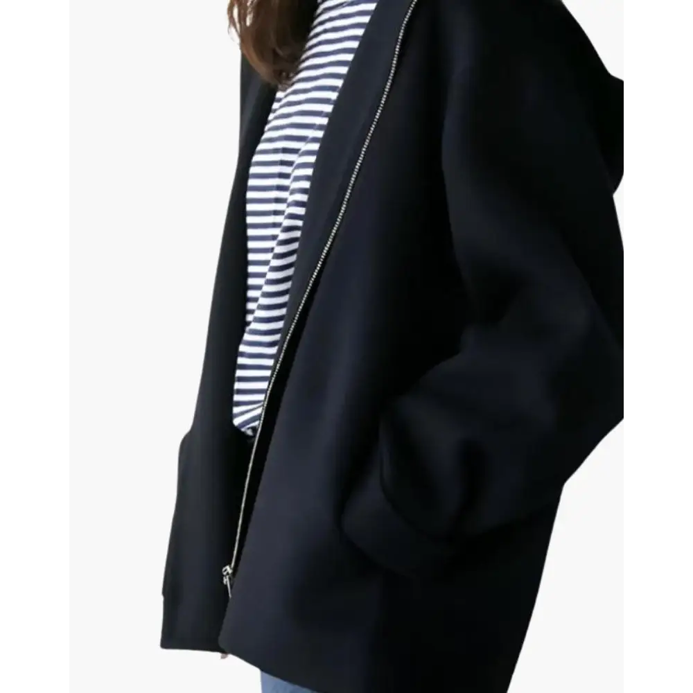 Minimalist Wool Hooded Lady Coat
