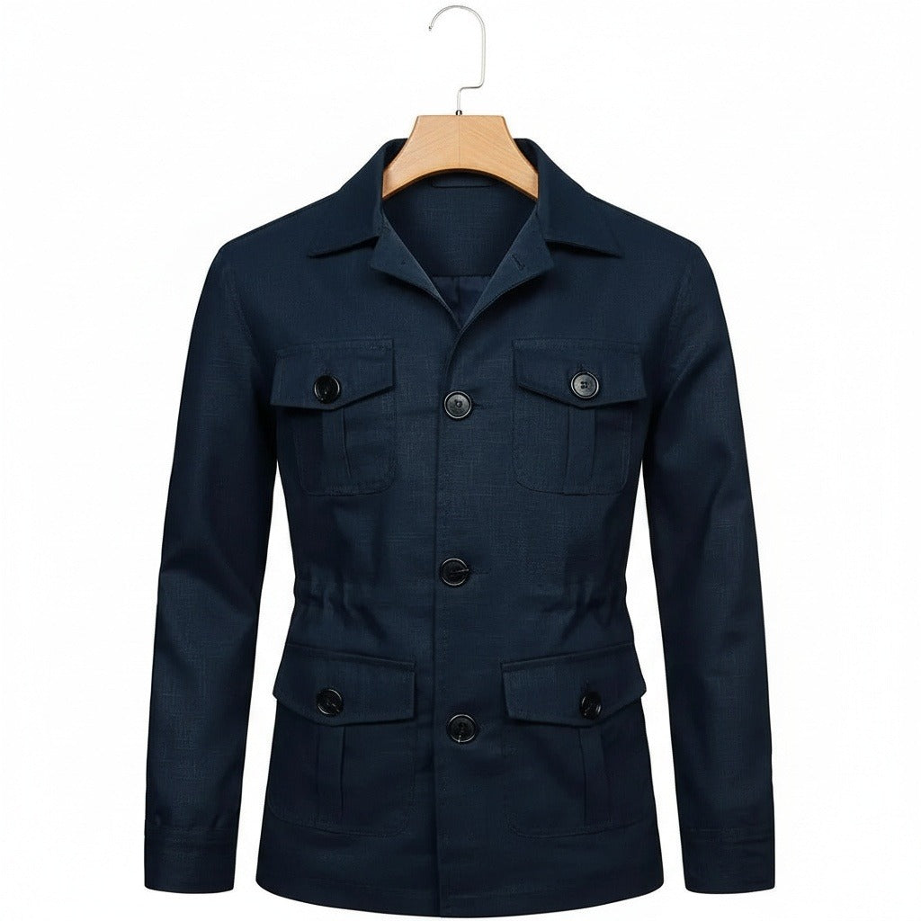 Men's Safari Jacket in navy blue – Four Pocket Field Jacket