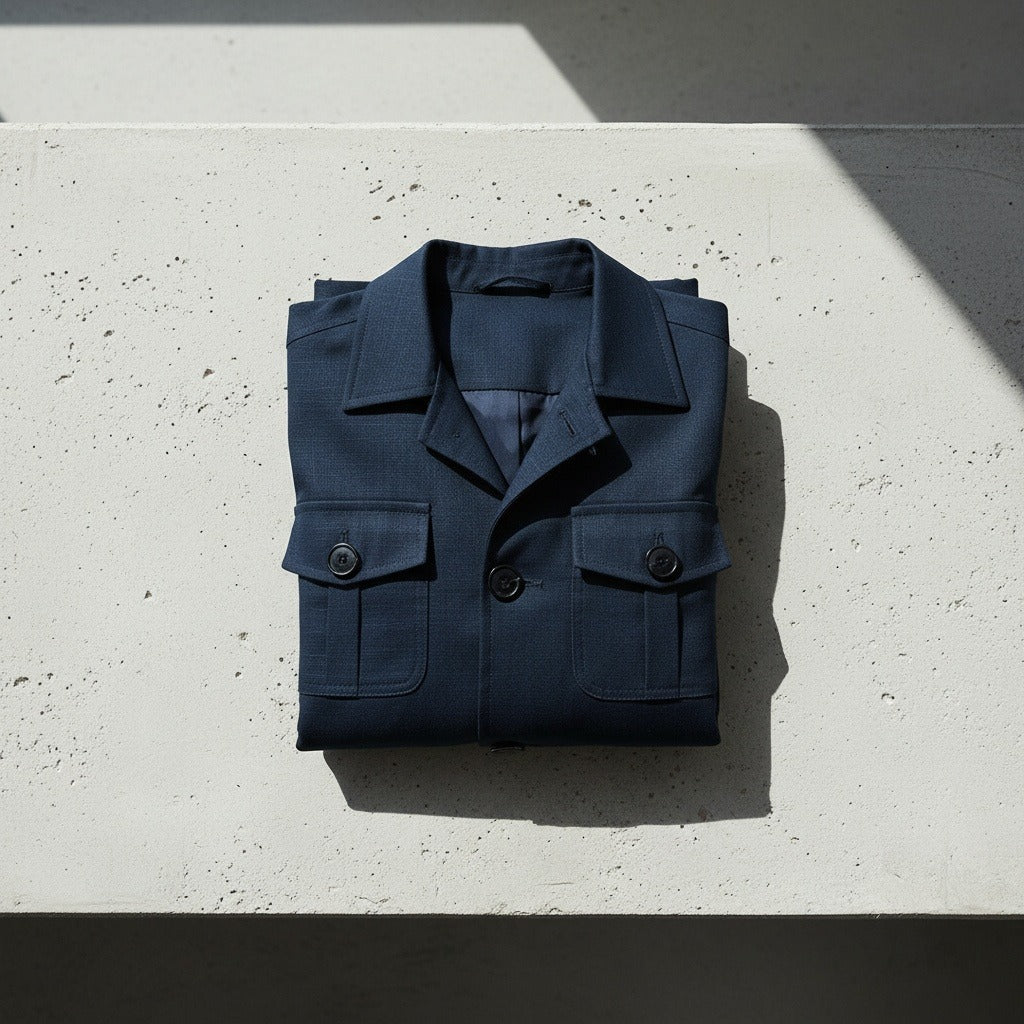 Men's Safari Jacket in navy blue, view 7