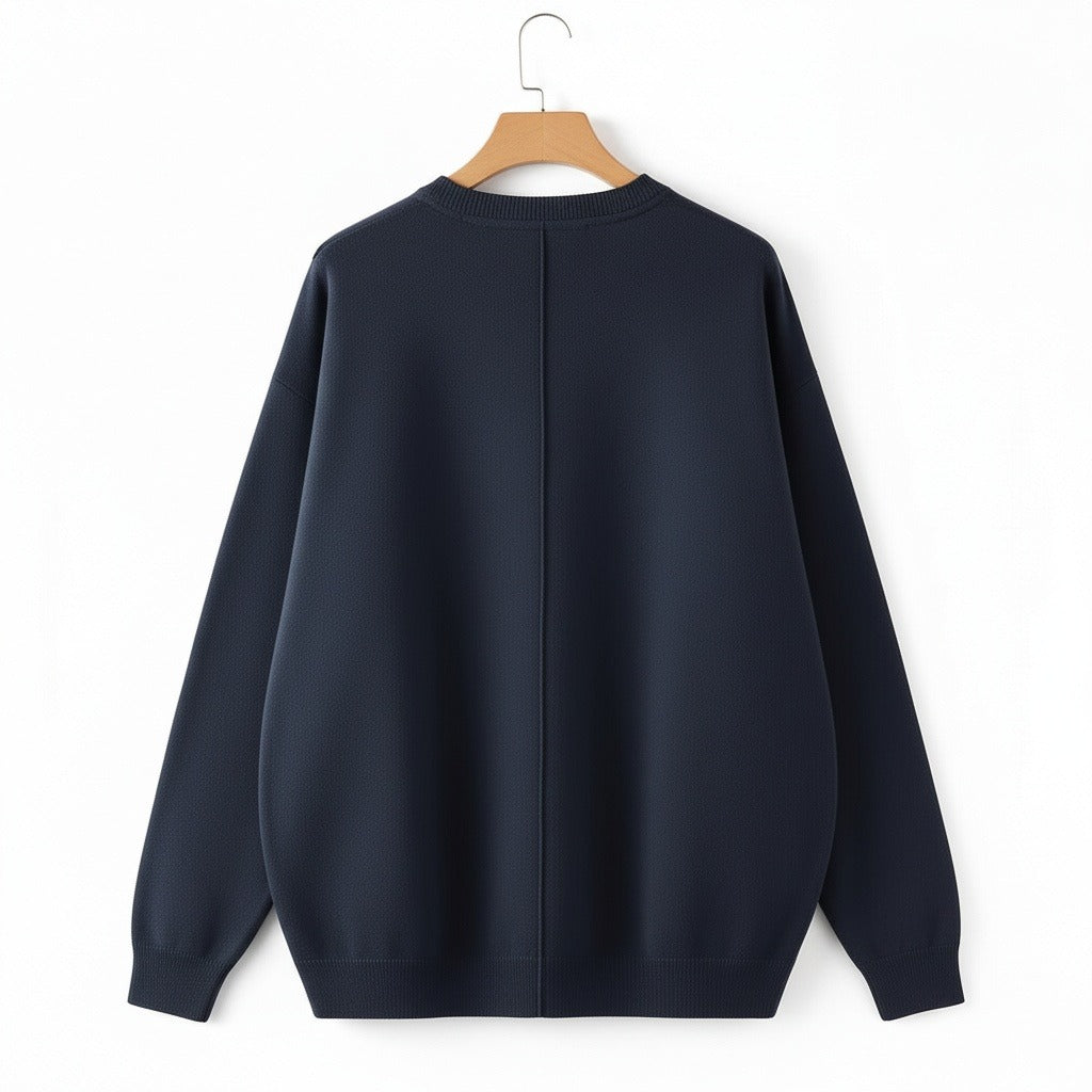 Men's Crew Neck Jumper in navy, view 5