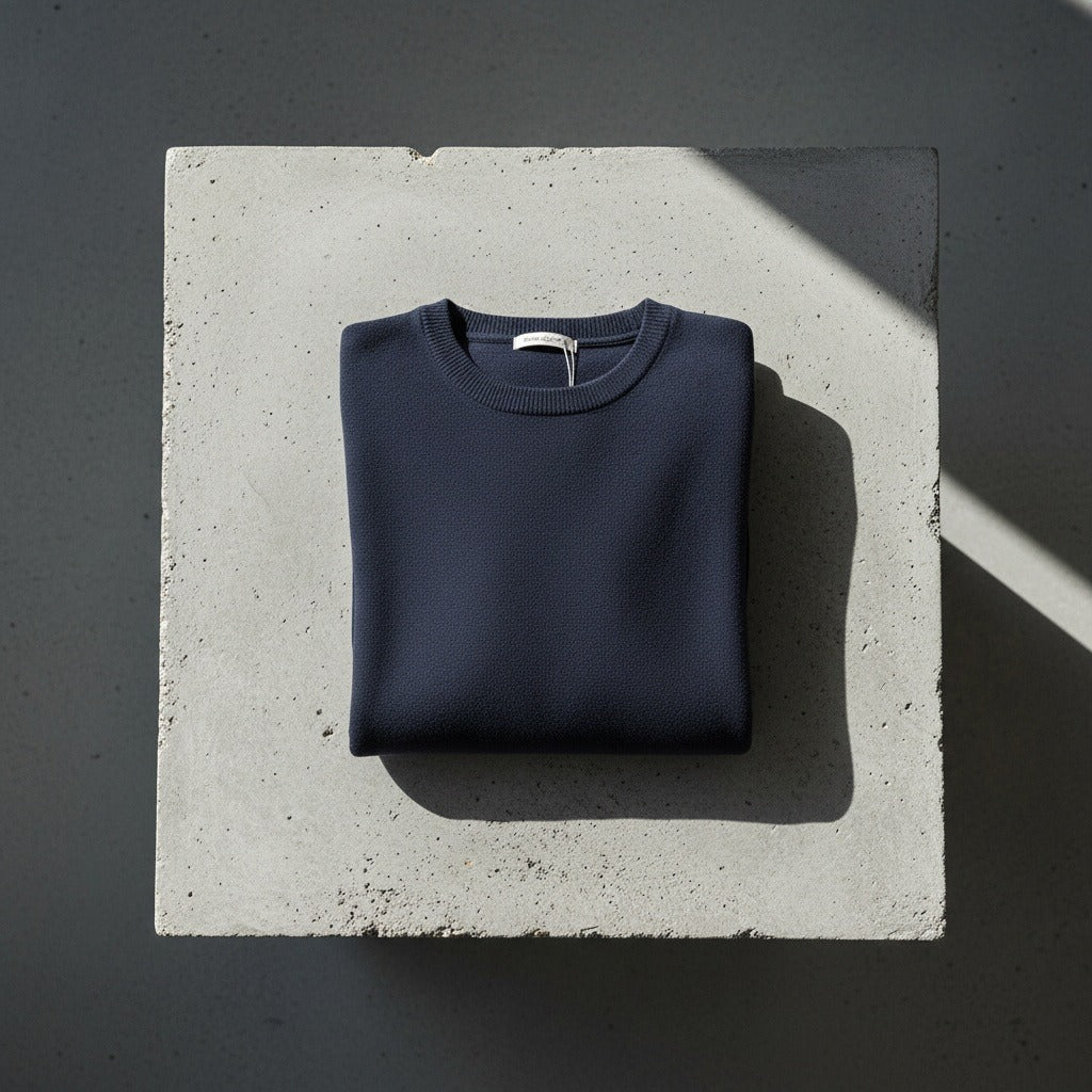 Men's Crew Neck Jumper in navy, view 7