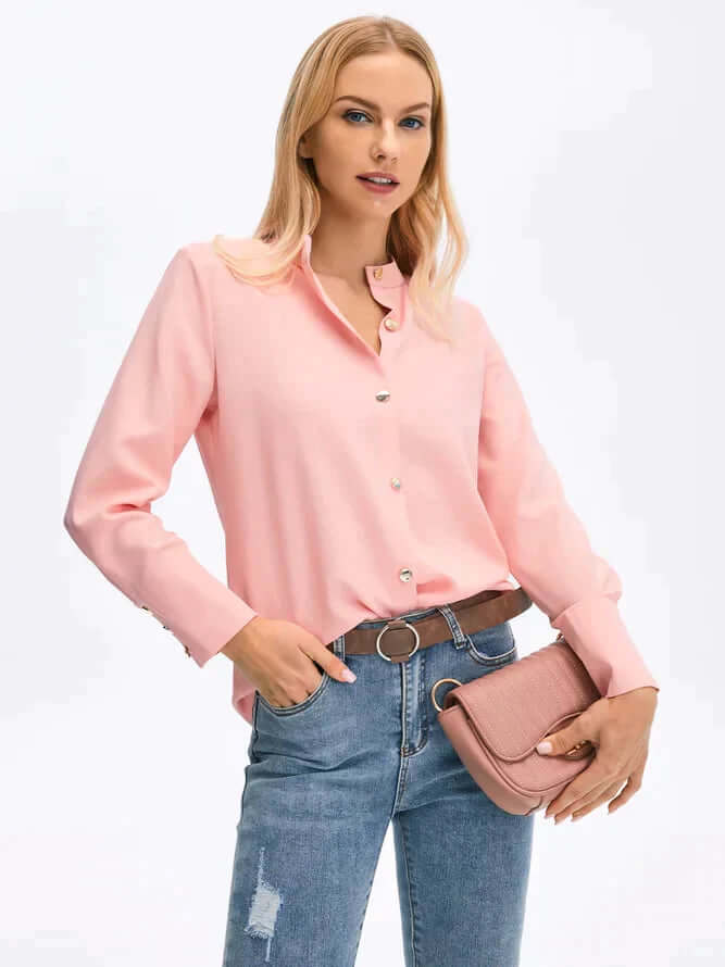 Women's High Cuff Blouse – Long Sleeve Statement Cuff Top