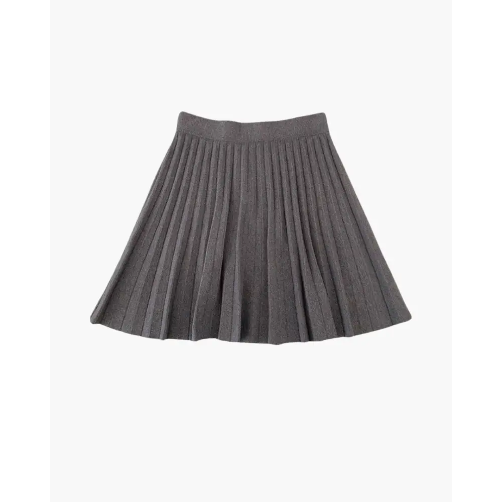 Pleated Wool Mini Skirt