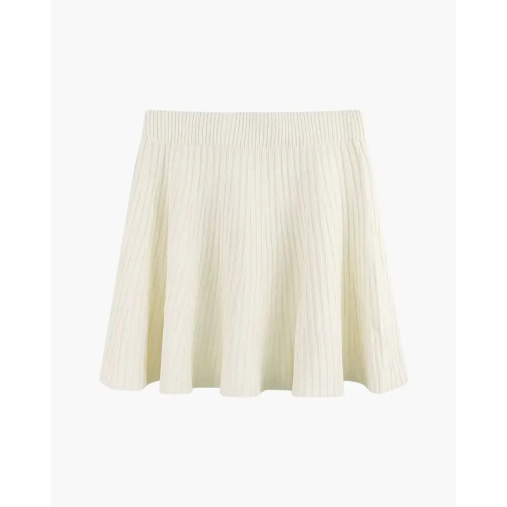 Pleated Wool Mini Skirt