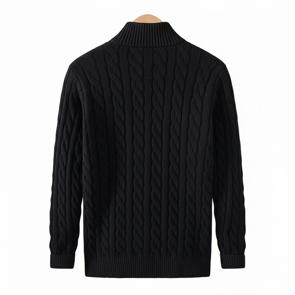 Men's Quarter Zip Jumper in black, view 5