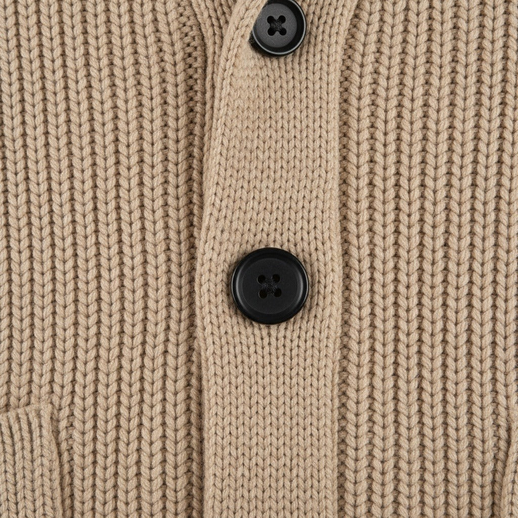 Men's Shawl Collar Cardigan in tan, view 6