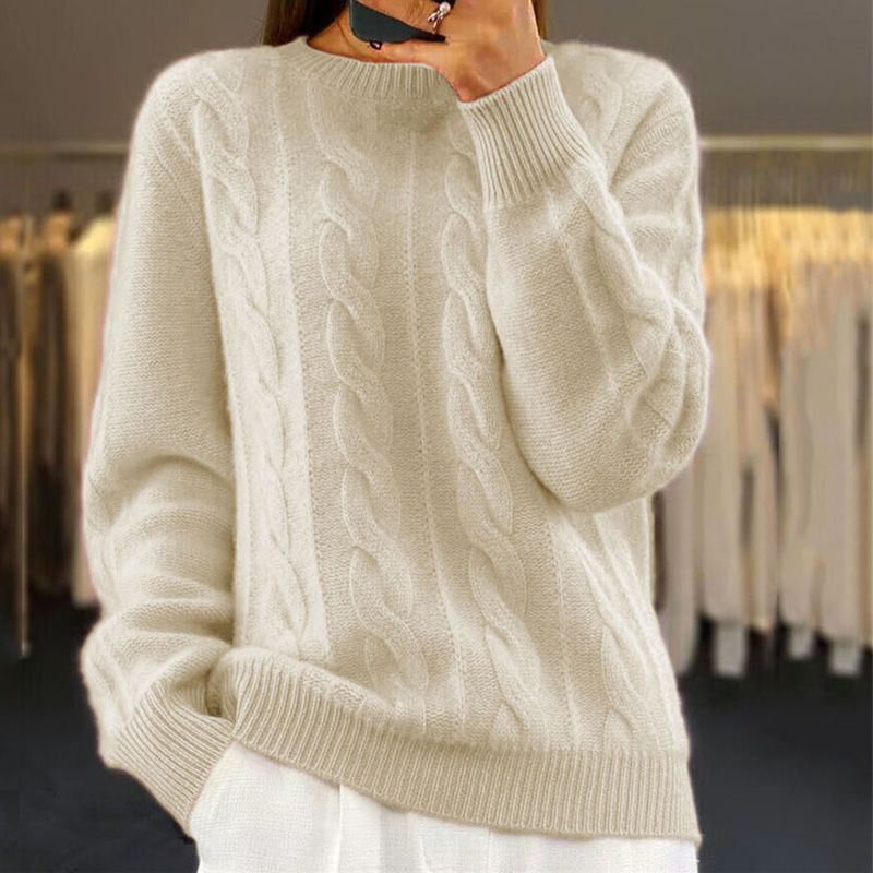 Women's Cable Knit Jumper – Michelle Crew Neck Sweater