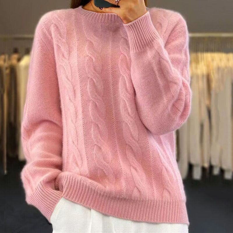 Women's Cable Knit Jumper – Michelle Crew Neck Sweater