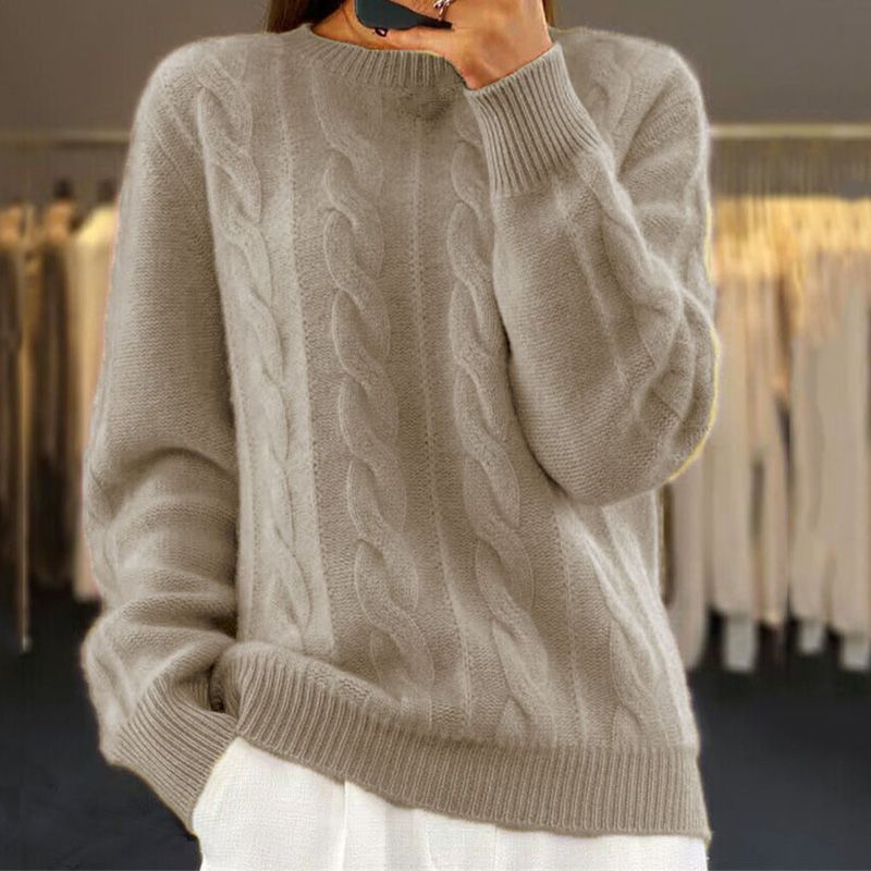 Women's Cable Knit Jumper – Michelle Crew Neck Sweater