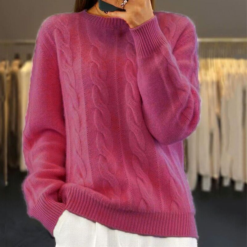 Women's Cable Knit Jumper – Michelle Crew Neck Sweater