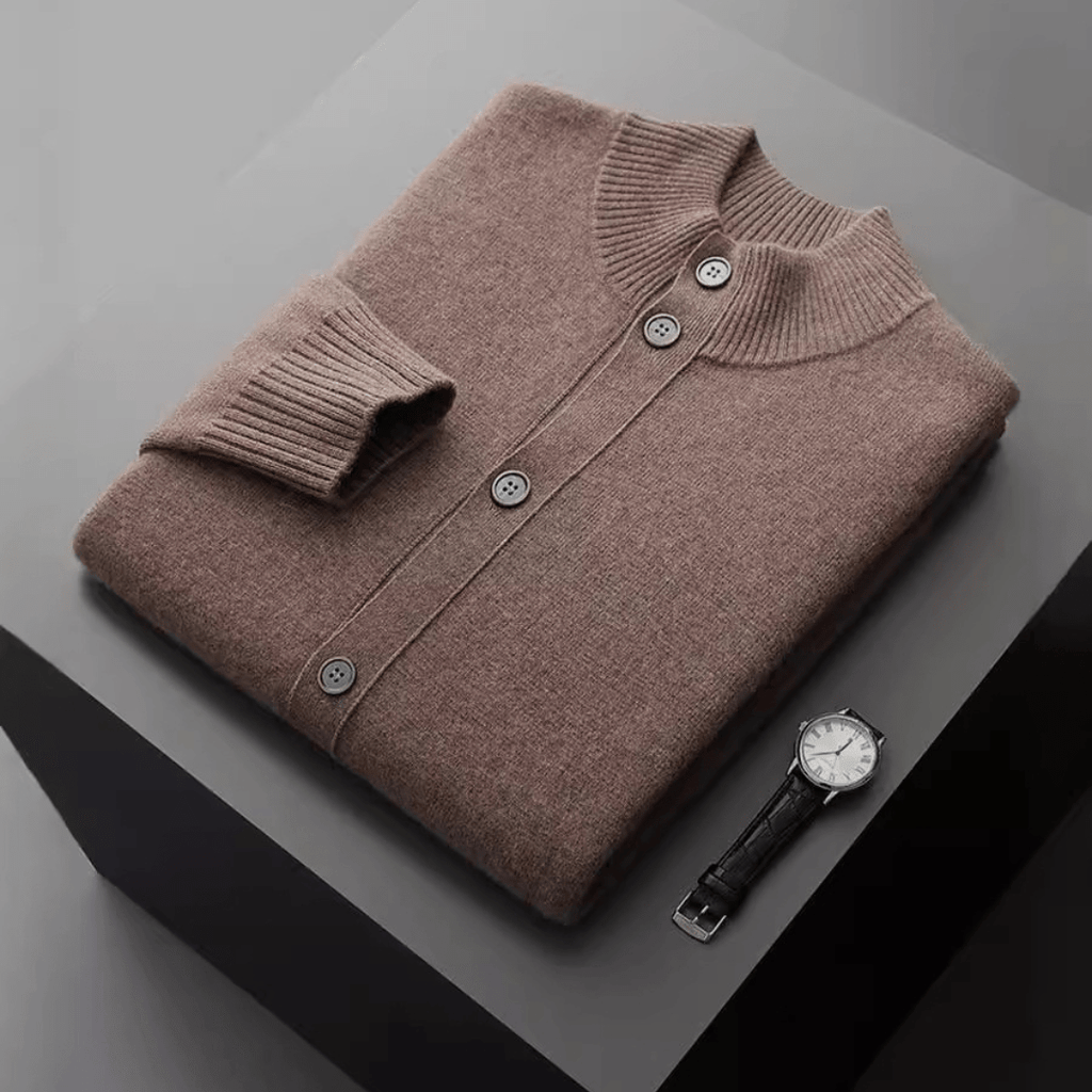 Men's Knitted Cardigan Jacket – Merino Blend Button Front