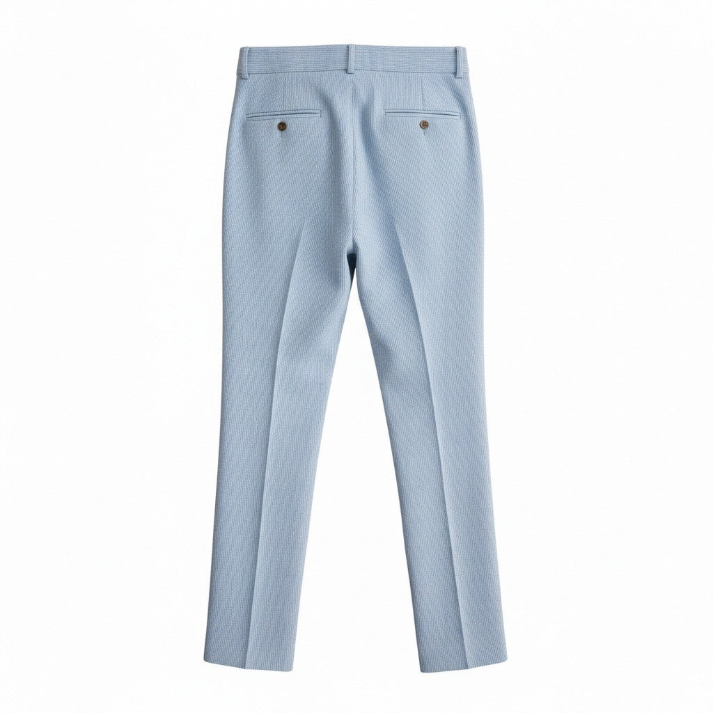 Men's Pleated Trousers in light blue, view 5