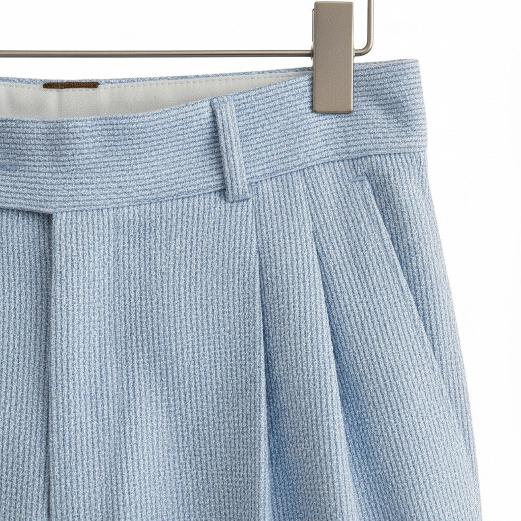 Men's Pleated Trousers in light blue, view 6