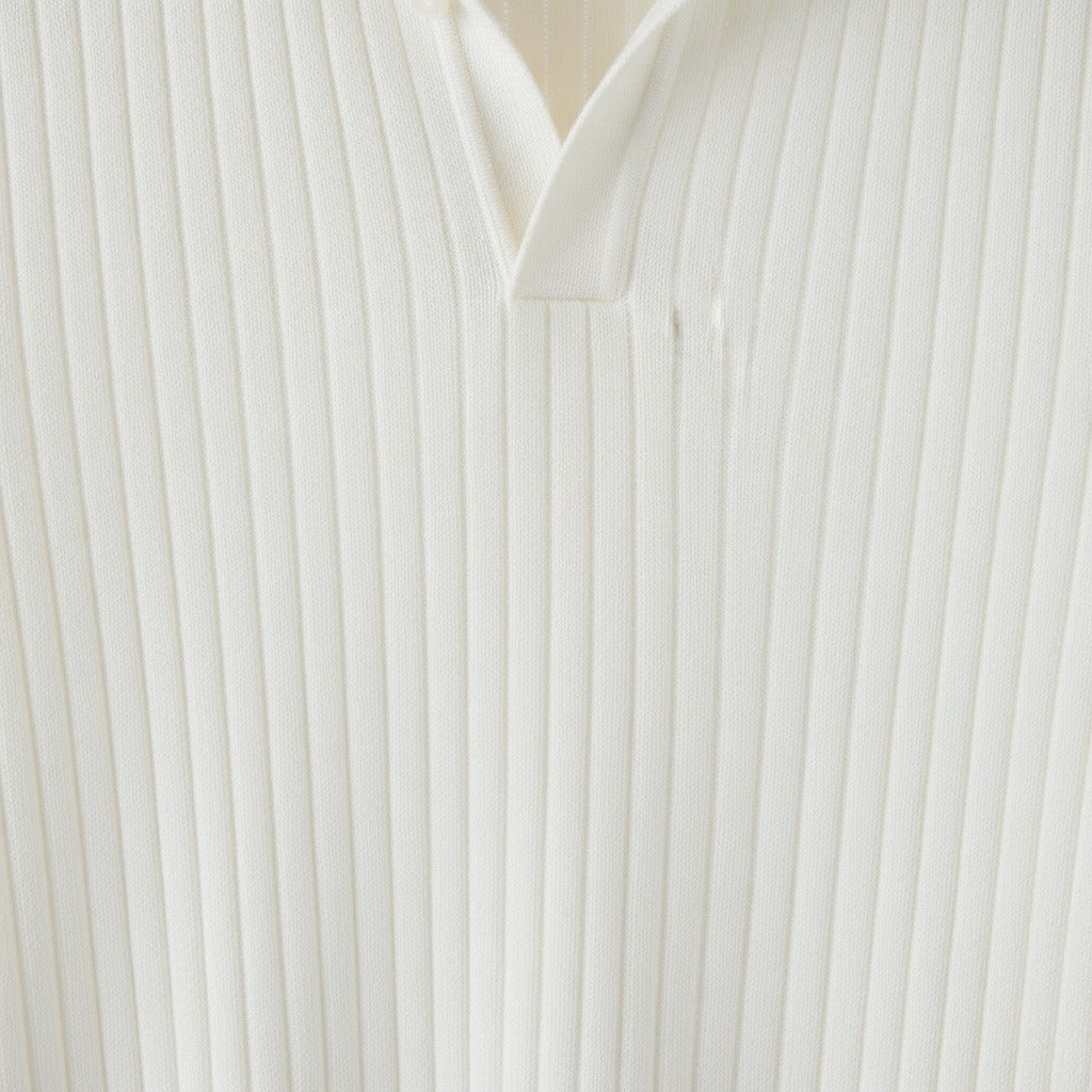 Men's Ribbed Polo Shirt in cream, view 6