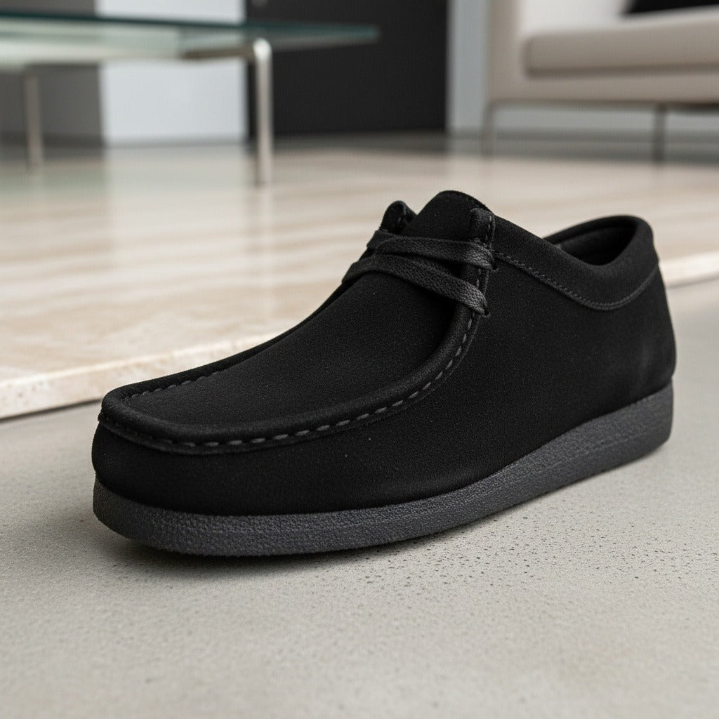 Men's Suede Moccasin Shoes – Crepe Sole Lace Ups