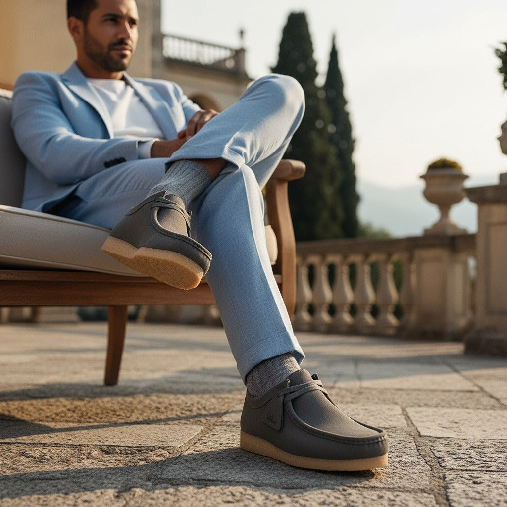 Men's Suede Moccasin Shoes – Crepe Sole Lace Ups