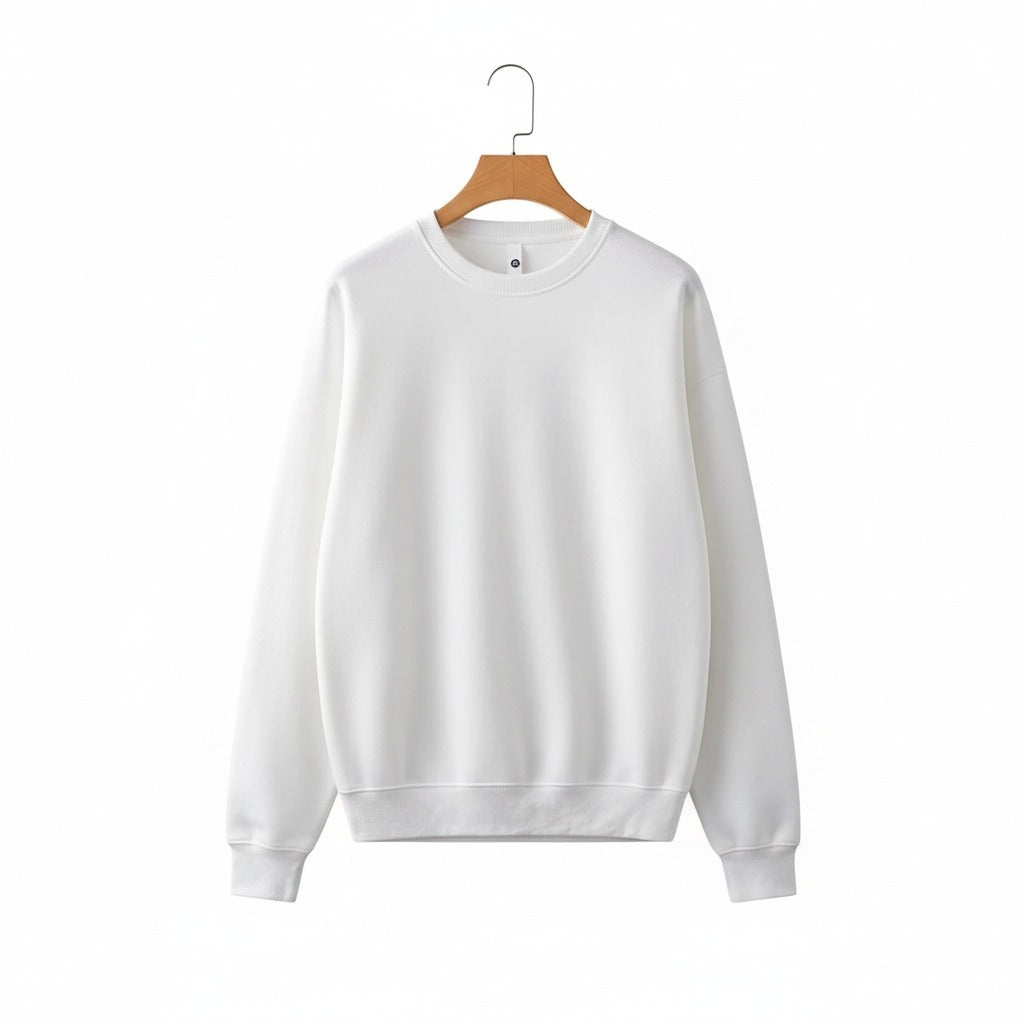 Men's Crew Neck Jumper in white – Plain Fine Knit Jumper