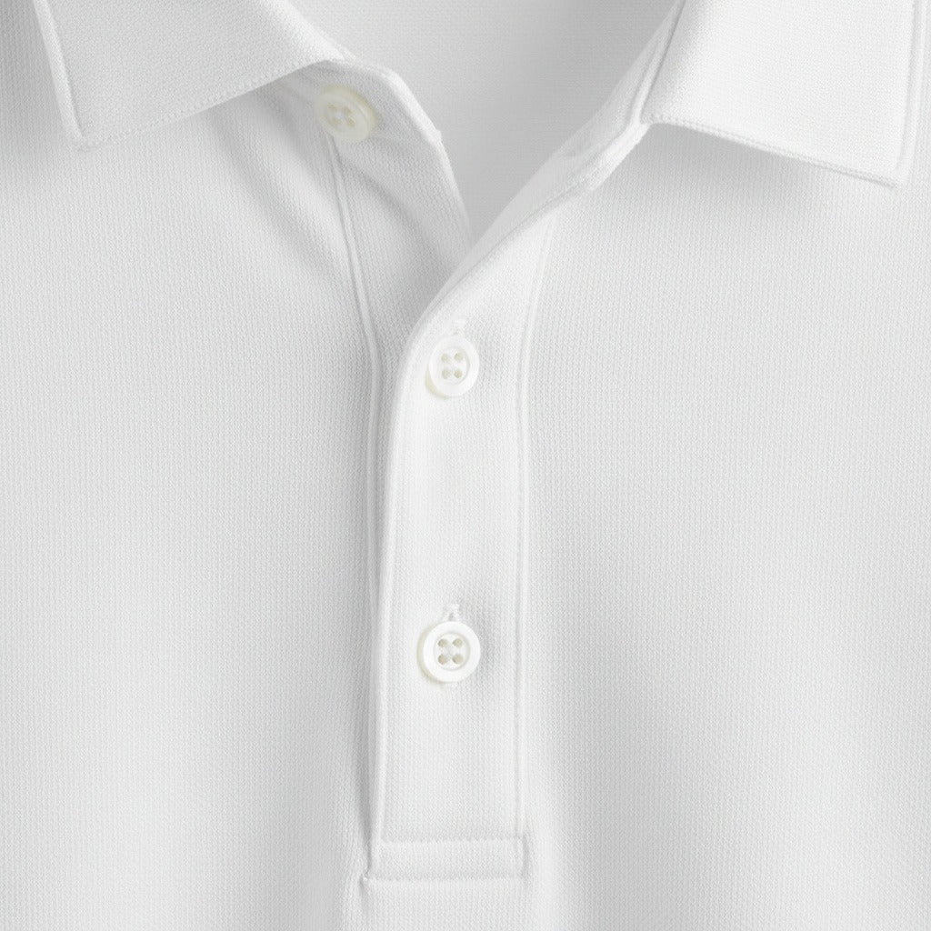 Men's Long Sleeve Polo Shirt in white, view 6