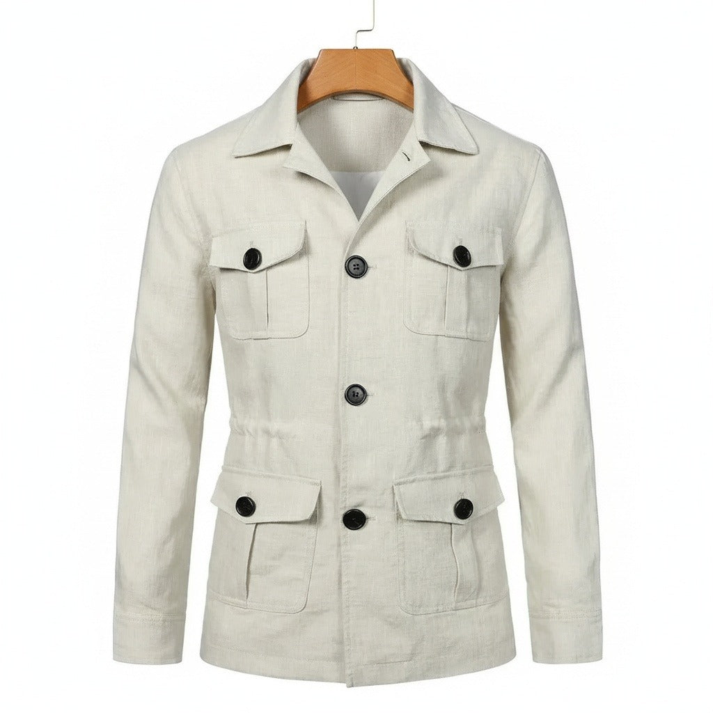 Men's Safari Jacket in white – Four Pocket Summer Jacket