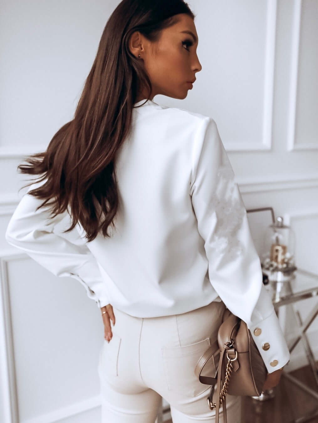 Women's High Cuff Blouse – Long Sleeve Statement Cuff Top